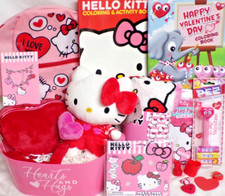 NEW HELLO KITTY VALENTINES DAY GIFT BASKET PL...