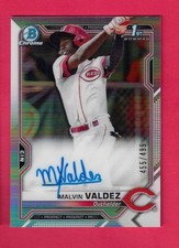 MALVIN VALDEZ 2021 Topps 1st Bowman CHROME Prospect AUTO REFRACTOR /499 CPA 