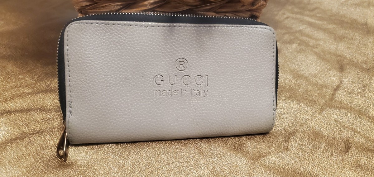 GUCCI Leather Zip Around. Long Wallet. Gray Color $59.00 | eBay display picture 1