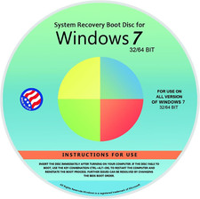 DVD for Windows 7 All Versions 32/64 Bit. Recover Restore Repair Boot Disc