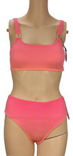 VICTORIAS SECRET SWIM SUIT SET BIKINI TOP XS S M  HIGH WAIST CHEEKY BOTTOM XS-M