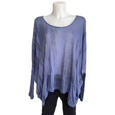 BCBGeneration Blue Smoke drop Shoulder Knitted Layering Long sleeve top size M/L