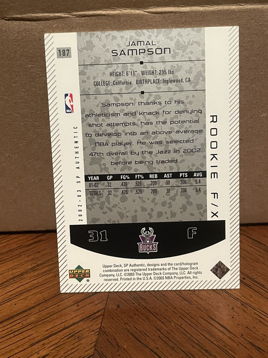 2002-03 SP Authentic Rookie F/X 36/1500 Jamal Sampson #187 Rookie