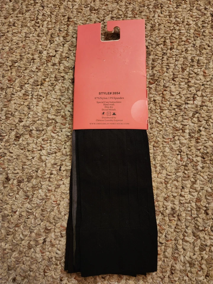 Nuevo con etiquetas Calcetines hasta la rodilla de lujo para lavandería china 3 pares talla 9-11 gris negro marrón Foto 4 de 4