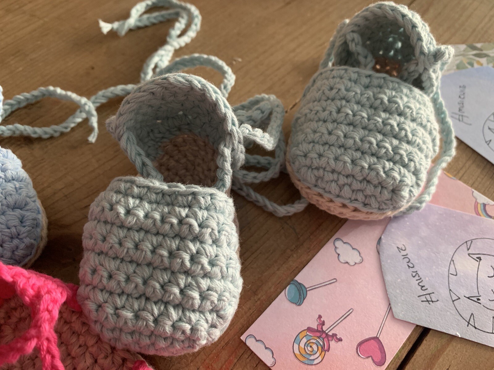 Esparteña Bebe Patucos Alpargatas 0/3 Meses Zapato Verde Agua Ganchillo Crochet