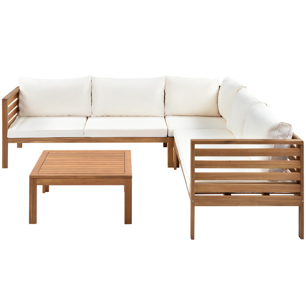Wood Structure Outdoor Sofa Set with Water-resistant & Strong Metal Accessories