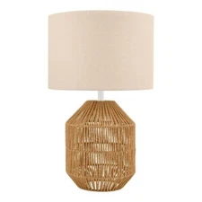 Hampton Bay Quinton 24.5 in. Rattan Accent Lamp