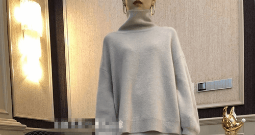 Cuello Alto Cachemira Mujeres Mezcla de Lana Suelto Tejido Suéter Falda Traje Juegos - Imagen 18 de 28