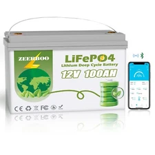 Lifepo4 100Ah 12V Lithium Battery  Bluetooth For Solar RV Marine Trolling Motor