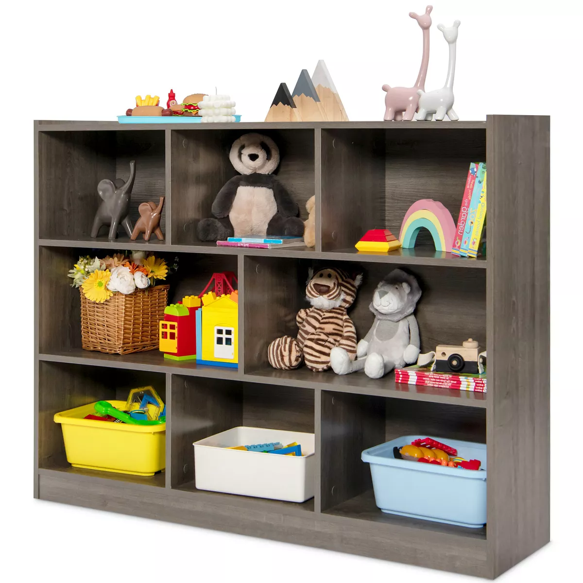 8 Cube Bookshelf Storage Display Cabinet 3 tier Open Bookcase