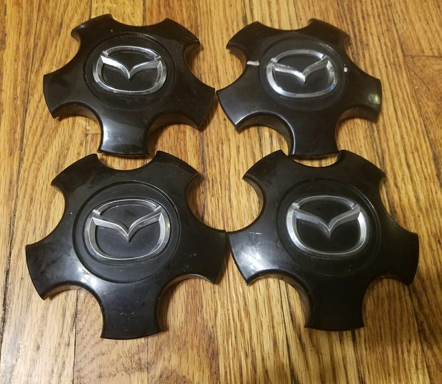 Set of 4 OEM 200308 Mazda 6 Alloy Wheel Center Caps Hubcaps (black
