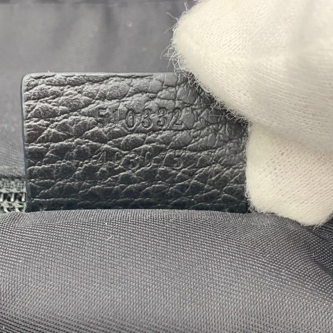 GUCCI GG Canvas Leather 2Way Tote Bag Black A4 Unisex Authentic thumbnail 14