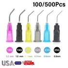 Dental Irrigation Bent Needle Dispensing Tips Acid Etch Flow Tip Needle Flowing
