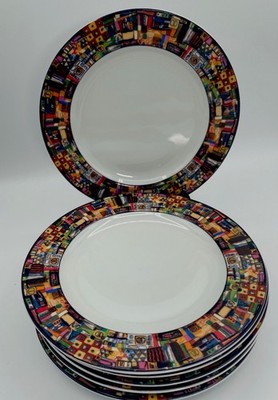 Farberware Retroneu Park Avenue 8  Salad Plates Set of 6 Fine China Affra Gibbs