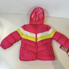 Girl's Pink Platinum Puffer Jacket Coat Hoodie Size Girls 4 / NWT