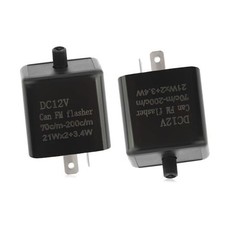 2PCS 12V LED Flasher Relay 2 Pin,Adjustable Turn Signal Relay for Repairing