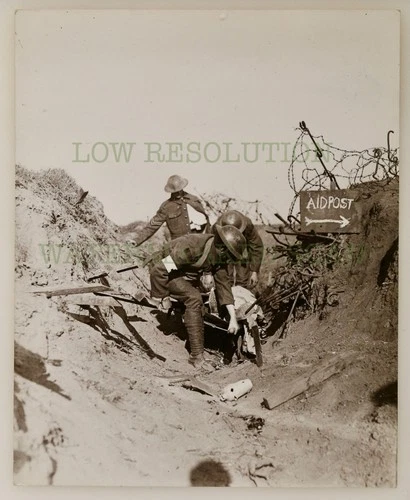 WW1 Passchendaele RAMC Stretcher Bearers - Original 1917 Vintage Photograph