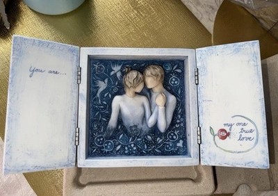 Willow Tree Duet Sculpted Triptych One True Love Couple Figures Box Pre-Owned
