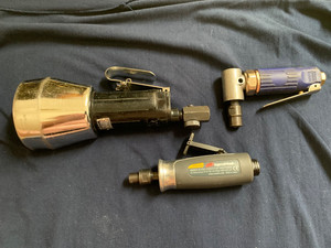 Air tool lot of 3 tools,die grinder, right angle die grinder, cut off tool