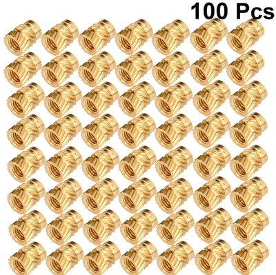 100pcs Gold M3 Brass Heat Set Inserts Threaded Embedment Nuts Kit - NEW