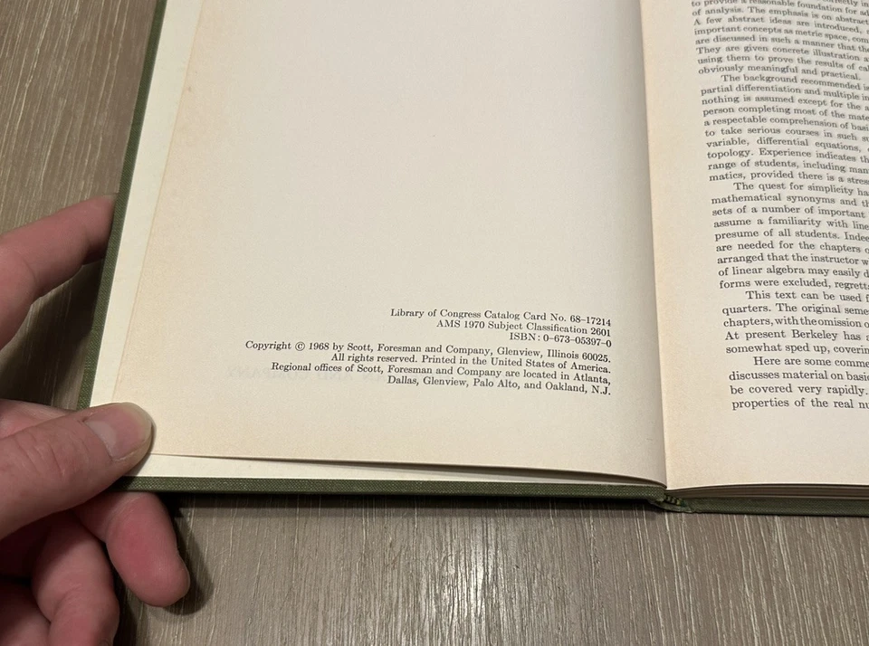 INTRODUCTION TO ANALYSIS by Maxwell Rosenlicht 1970 HC/DJ/Vintage - Image 4 of 4