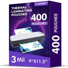 400 Pack Laminating Sheets, Holds 8.5 x 11 Inch Sheets, 3 mil, 9 x 11.5 Inche...