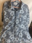 Vintage Columbia Shirt Mens XL Blue Cotton Floral Print Button Up Hawaiian