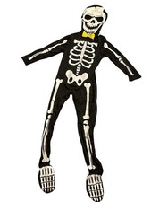 Skeleton Youth Costume One piece Bodysuit Hood Kids Children  s Small 4-6 Yrs