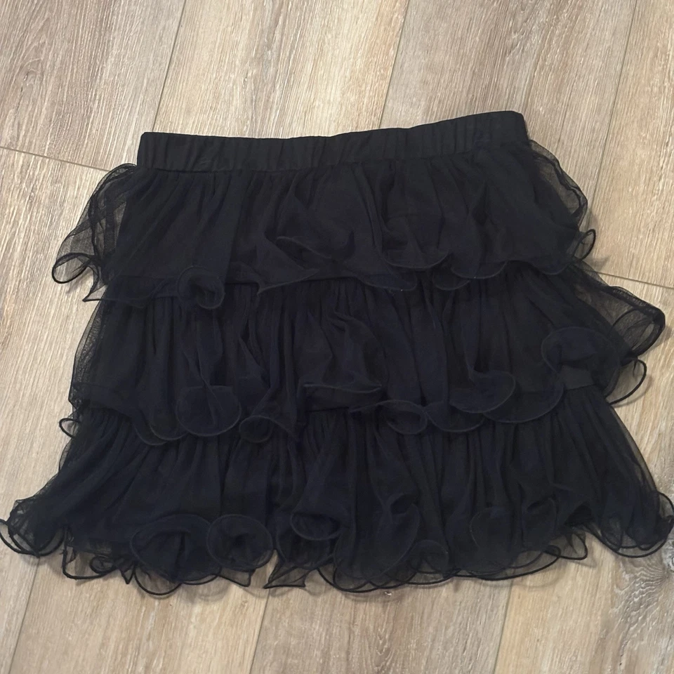 DISNEY D Signed Lined Skirt Ruffle Black Size XL Vacation Party Holiday - Image 2 of 4