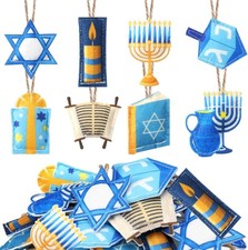 24 Pcs Hanukkah Tree Decorations 3D Felt Chanukah Ornaments Jewish Menorah Hangi