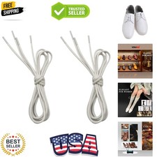 2 Pairs Waxed Round Dress Shoe Laces for Mens Dress Shoes, 1/8" Thin Business...