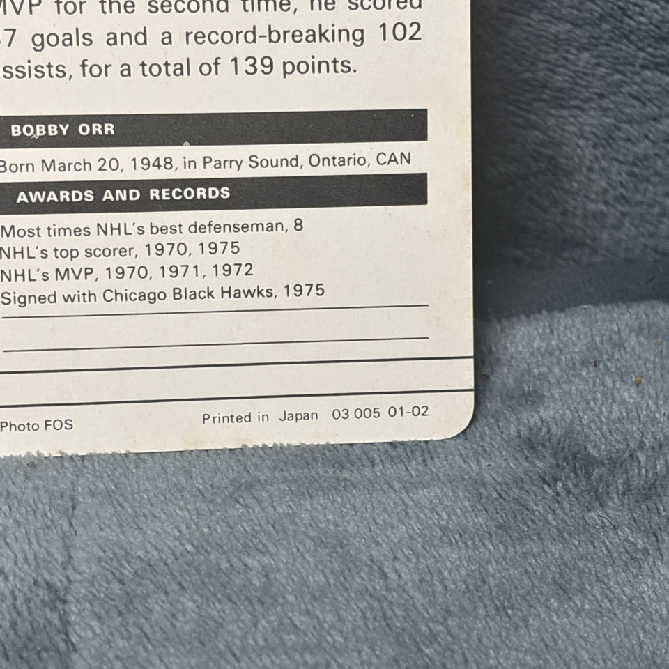 Sportscaster NHL 1977 hockey Bobby Orr Boston Bruins ¡hecho en Japón! Foto 4 de 4