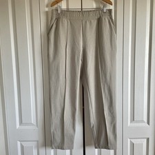 Mondetta Pull on Pintuck Pants Women  s XL Beige Straight Comfort Casual Lounge