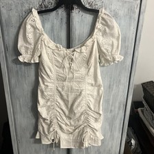 Selfie Embroidered  White Lrg  Dress Cottage Core Feminine Romance
