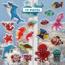 Ocean Sea Animal Gel Window Clings for Kids-Window Stickers Toddlers, Decals