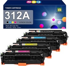312A Toner Cartridges 4 Pack with Chip Replacement for 312A Toner Cartridge...