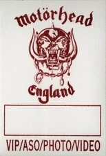 Motorhead 2000 We Are Motörhead Concert Tour VIP Backstage Pass