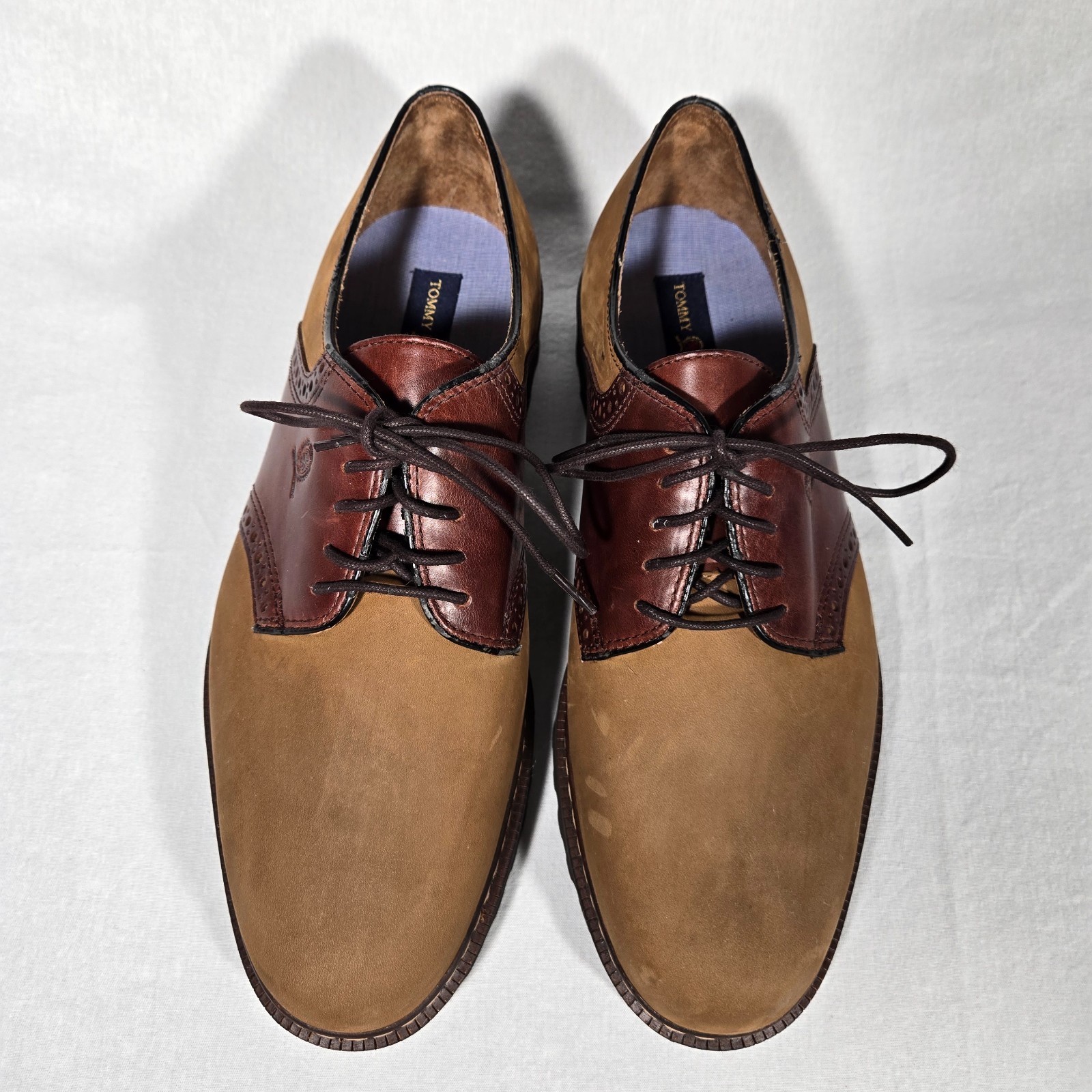 RARE Vintage 1985 TOMMY HILFIGUER Old Stock Brown Leather Oxford Shoes Men's 12M