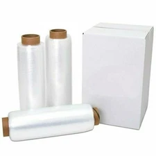 12" x 1500' 80 Gauge 8 Rolls Pallet Wrap Stretch Film Hand Shrink Wrap 1500FT