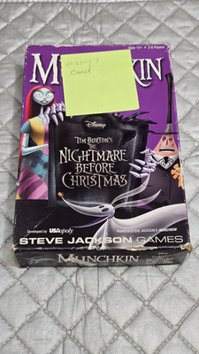 Munchkin Nightmare Before Christmas Game by Steve Jackson 2015 - INCOMPLETE