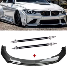 Carbon Front Bumper Lip Splitter Spoiler Body Kit Universal For BMW