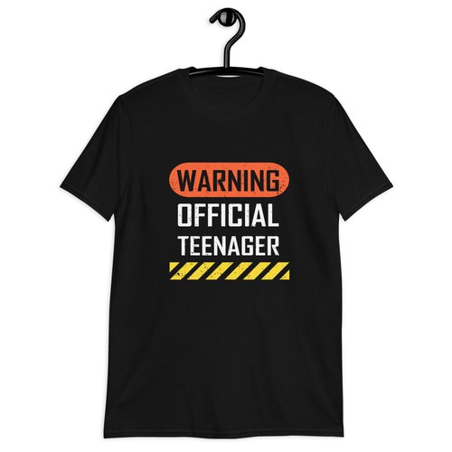 Warning Official Teenager - 13th Birthday Gift, Short-Sleeve Unisex T-Shirt - Picture 6 of 14