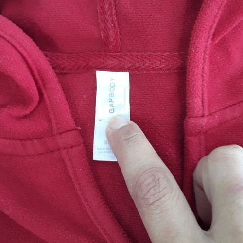 Gap Kids Basic Hoodie Boys Fleece Xs Red Lons Sleeves - Picture 4 of 4