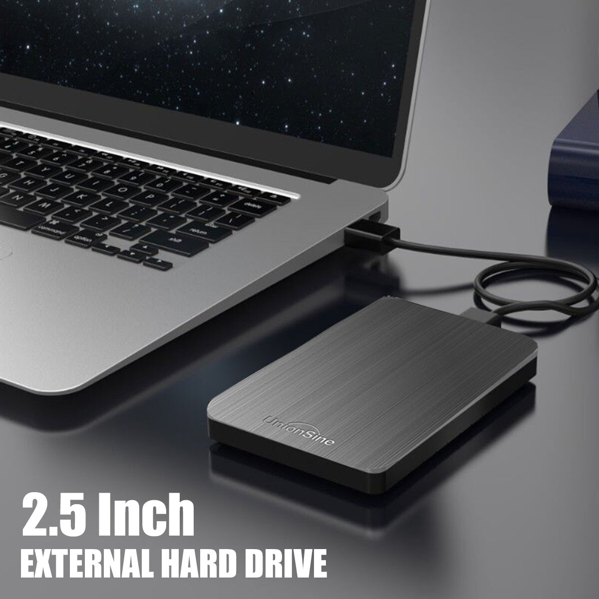 2.5 Portable External Hard Drive 500GB-USB 3.0 Ultra Thin Aluminum HDD Backup for PC/Desktop/Laptop/TV/Mac/MacBook/XBox / PS4 / Chromebook/Windows