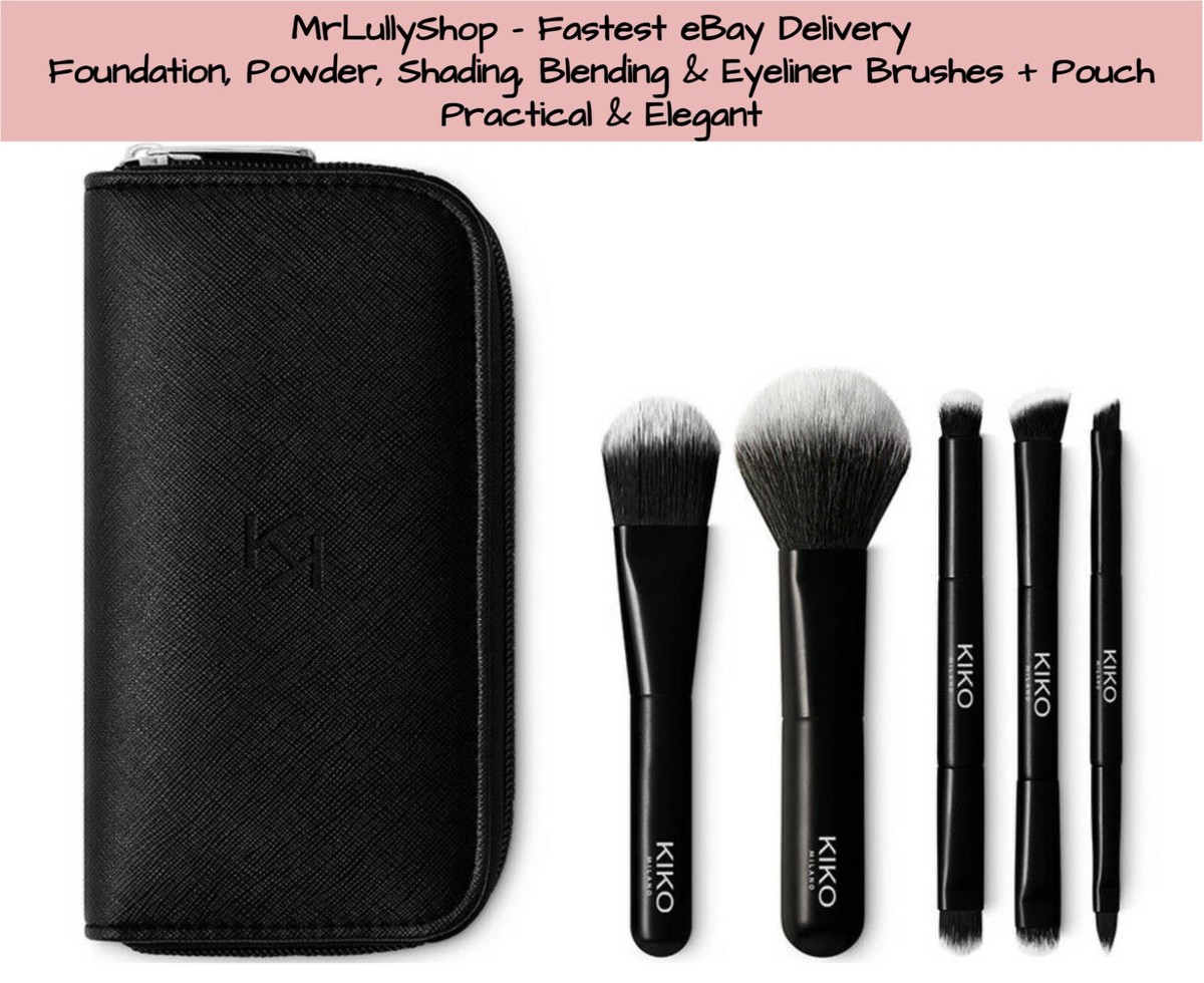 Kiko Travel Brush Set Pouch Professional Brushes, Mono Duo