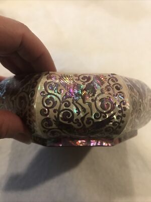 2 Vintage Najeon Chilgi 6+  Diameter Mother Of Pearl Handmade Bowls