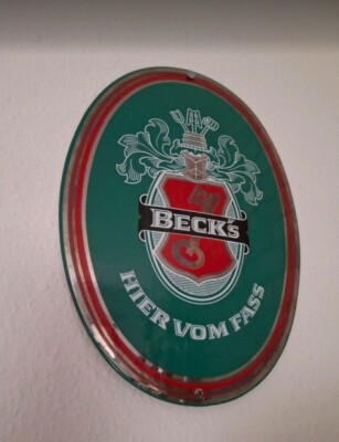 Großes, altes Emailleschild Beck's Bier