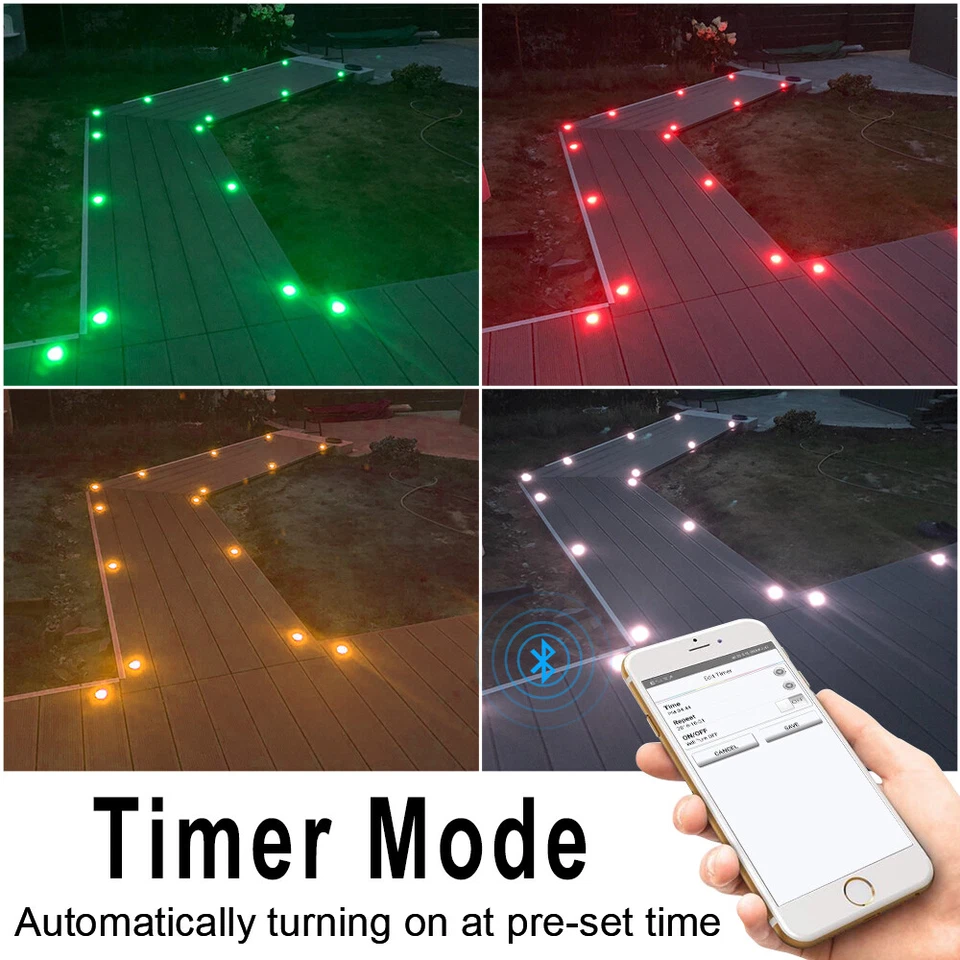 Smart Wifi Bluetooth RGB/RGBW LED Deck Patio Stair Step Plinth up Lights 45mm AU - Image 4 of 4