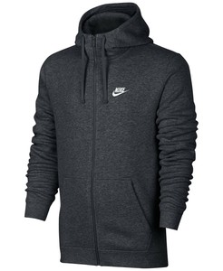 NEW NWT Men's Nike Club Full-Zip Hoodie Jacket Therma 804389 071 Charcoal | eBay