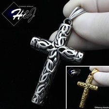 MEN Stainless Steel Gold/Silver/Black Plated Cross Charm Pendant P120
